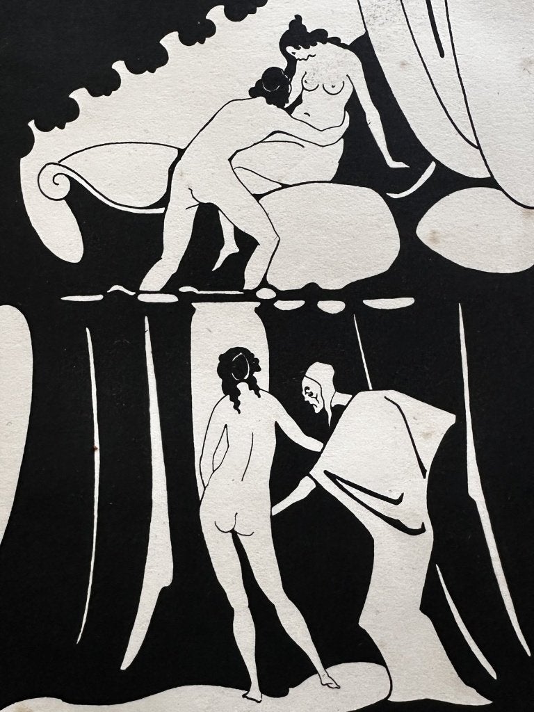Jean de Bosschère 1925 prenten - Love books Ovid - set van 2, 30 cm, Verzenden, Overige technieken, Mythologie