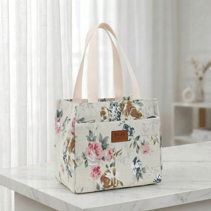 Geïsoleerde Lunchtas Beige Bloemen (NIEUW), Ophalen of Verzenden, Nieuw, Beige, Shopper