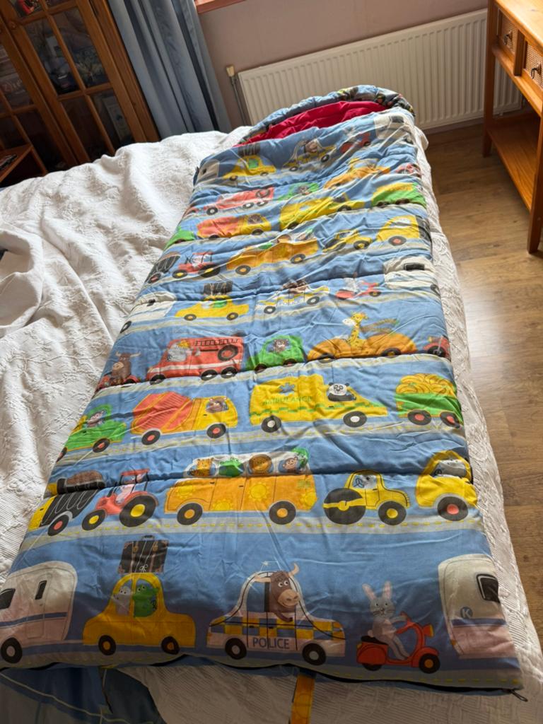 Kinder slaapzak 175x70, Kinderen en Baby's, Ophalen of Verzenden, Zo goed als nieuw, Wit, Jongetje of Meisje