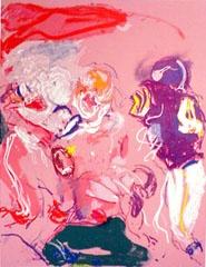"Am Football , zeefdruk Jan van Diemen € 50, Antiek en Kunst, Kunst | Litho's en Zeefdrukken, Ophalen of Verzenden