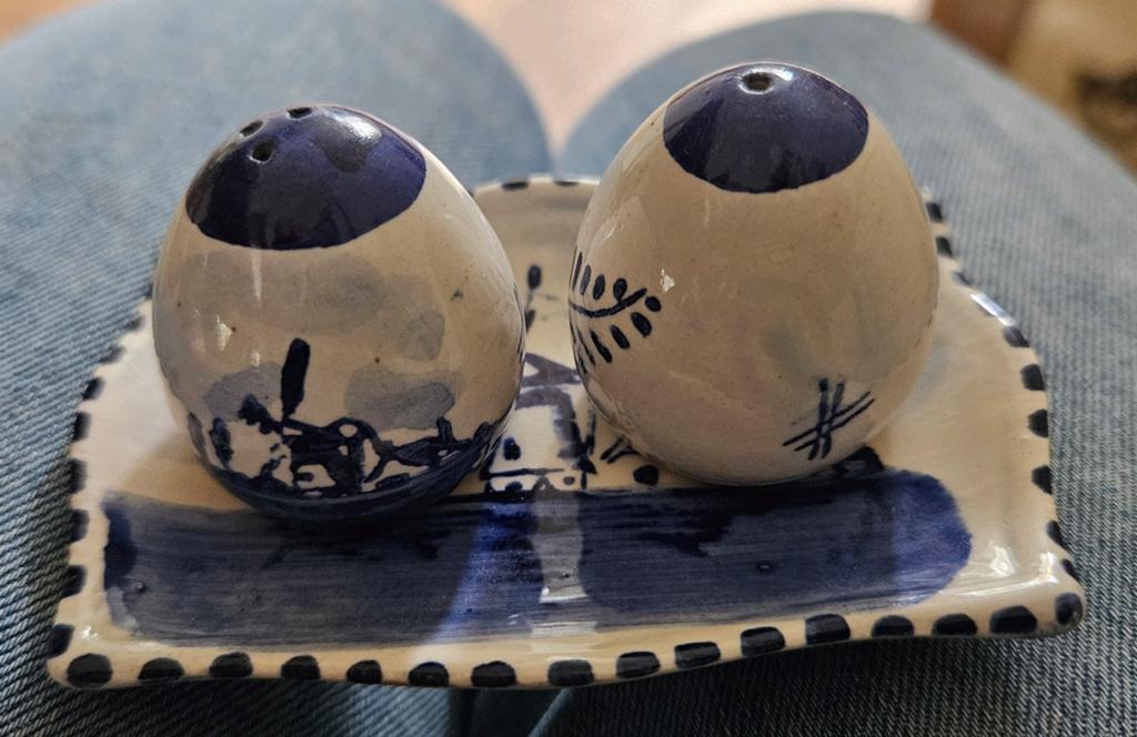 Schattig mini peper en zout setje Delf's blauw, Antiek en Kunst, Ophalen of Verzenden
