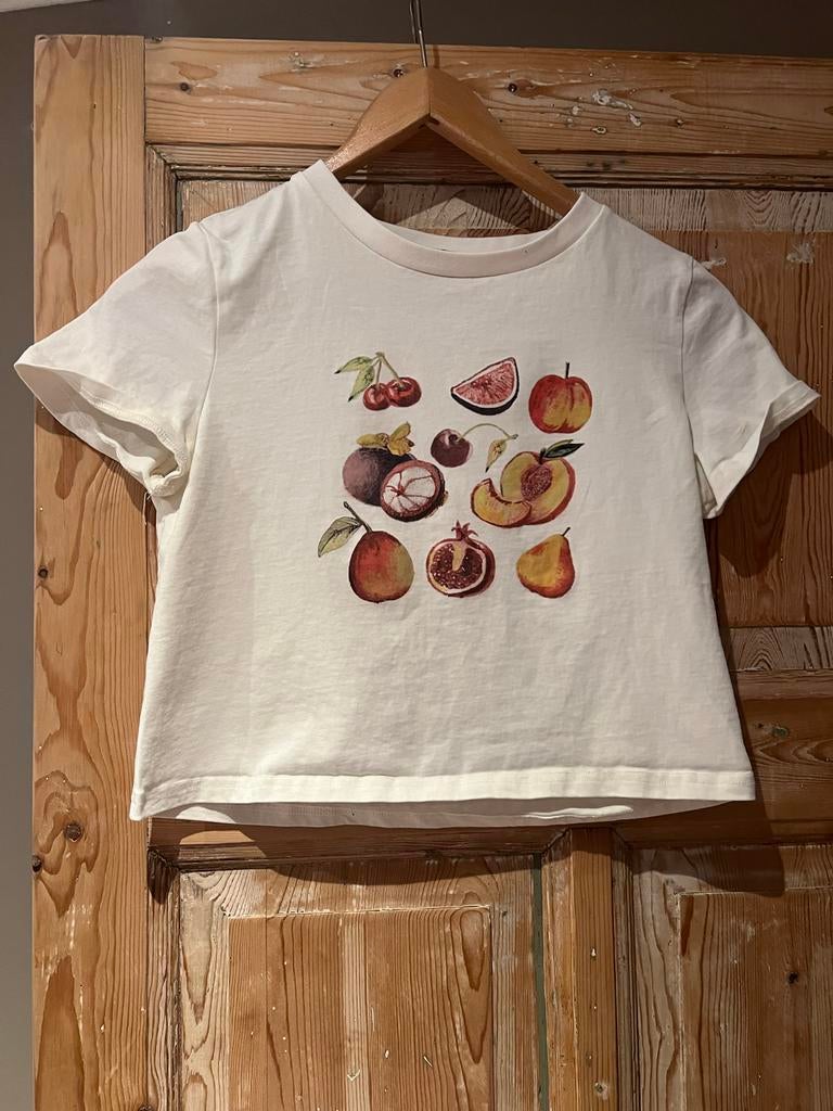 Cider T-shirt met fruitprint, Wit, Ophalen of Verzenden, Zo goed als nieuw, Korte mouw