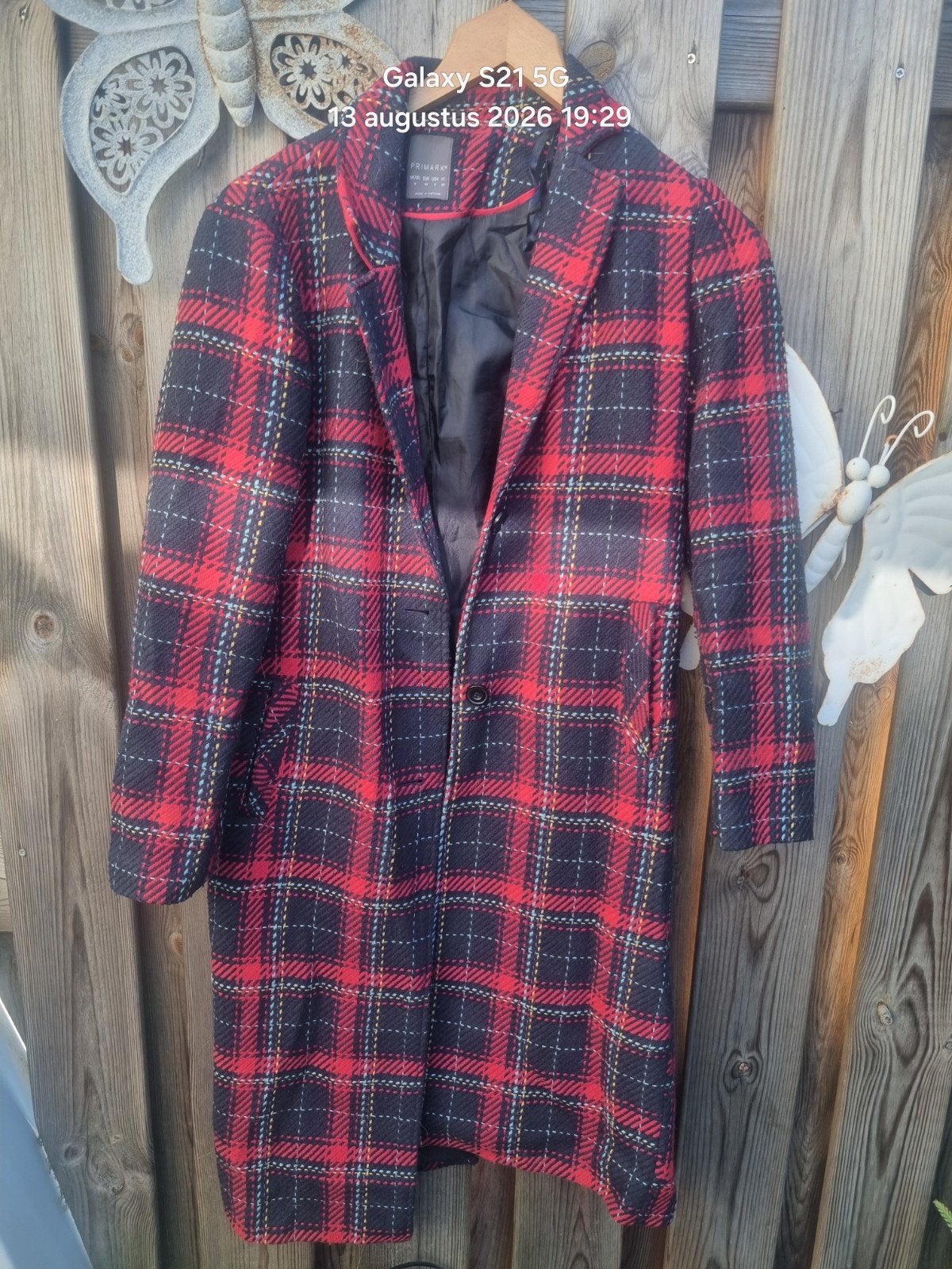 Primark geruite jas rood/zwart - Maat 34 (XS), Primark, Ophalen of Verzenden, Zo goed als nieuw, Maat 34 (XS) of kleiner