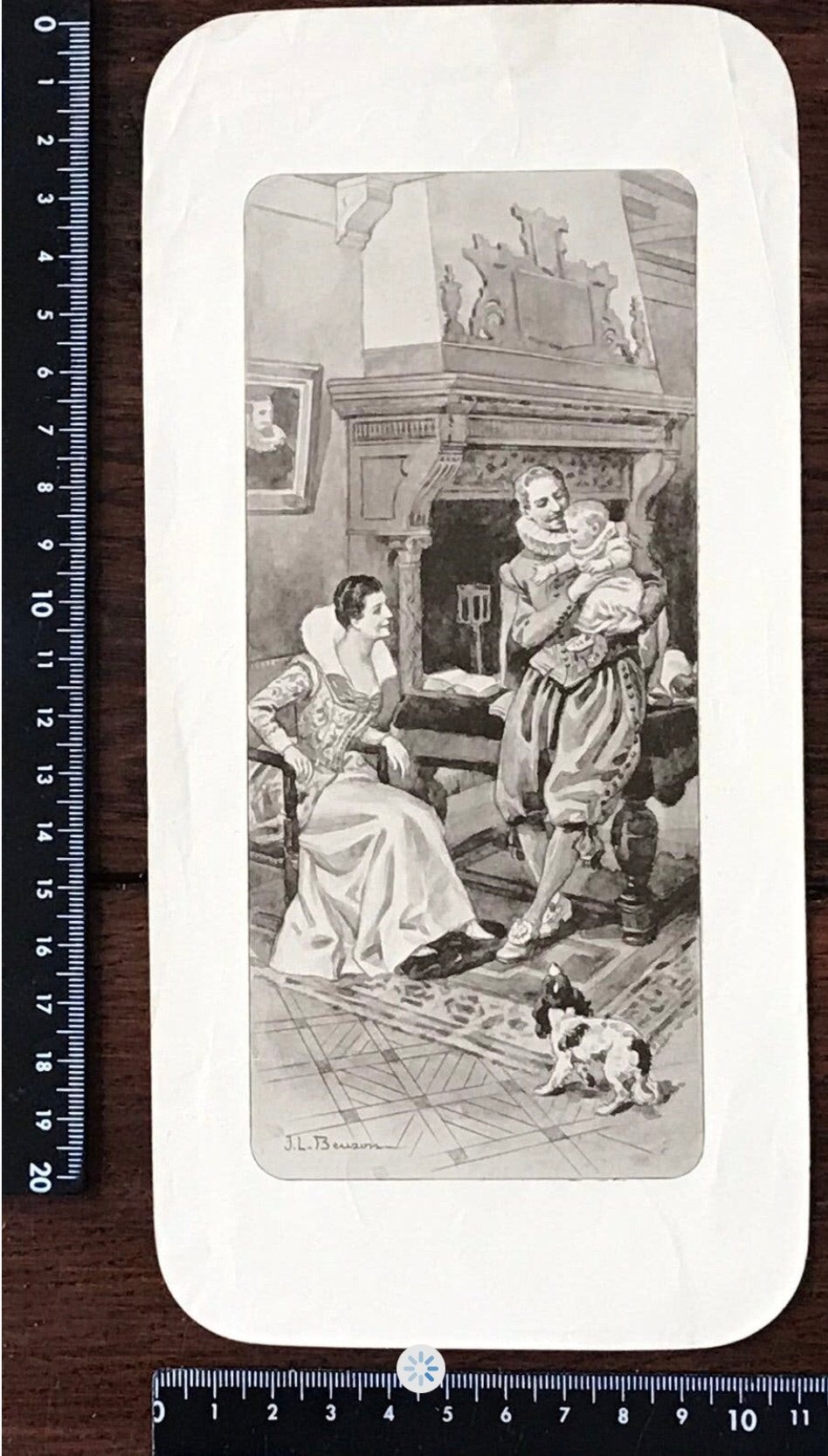 Oude Franse Prent van Kunstenaar J.L.Beuzen c.a 1900, Ophalen of Verzenden, Zo goed als nieuw, Reclamebord