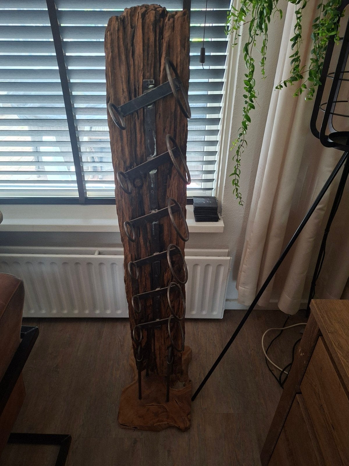 Wijnrek voor 6 flessen van drijfhout, Huis en Inrichting, Ophalen, Gebruikt, Hout, 5 tot 15 flessen
