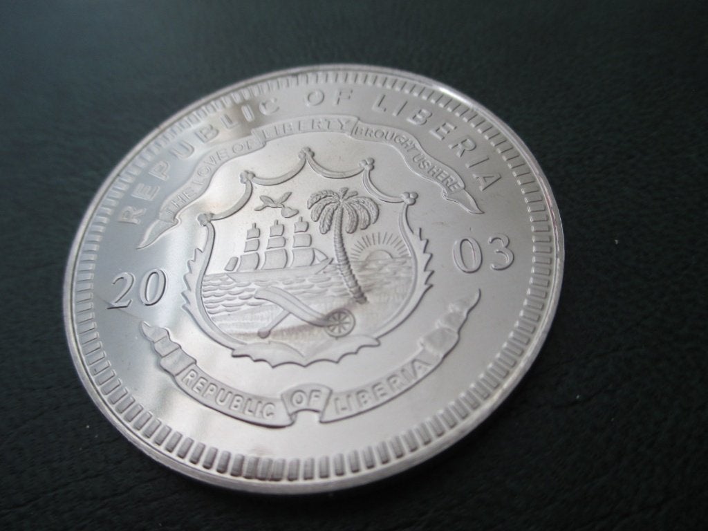 Liberia 5 dollar 2003 Vaticaan, Ophalen of Verzenden, Overige landen, Losse munt