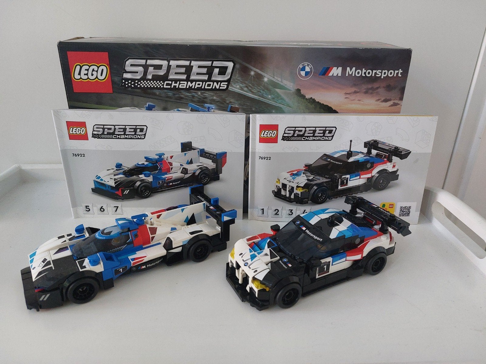 Lego Speed Champions 76922 BMW M4 GT3 & BMW M Hybrid V8, Gebruikte blokjes met nopjes, Lego, Zo goed als nieuw, Lego@lego.com