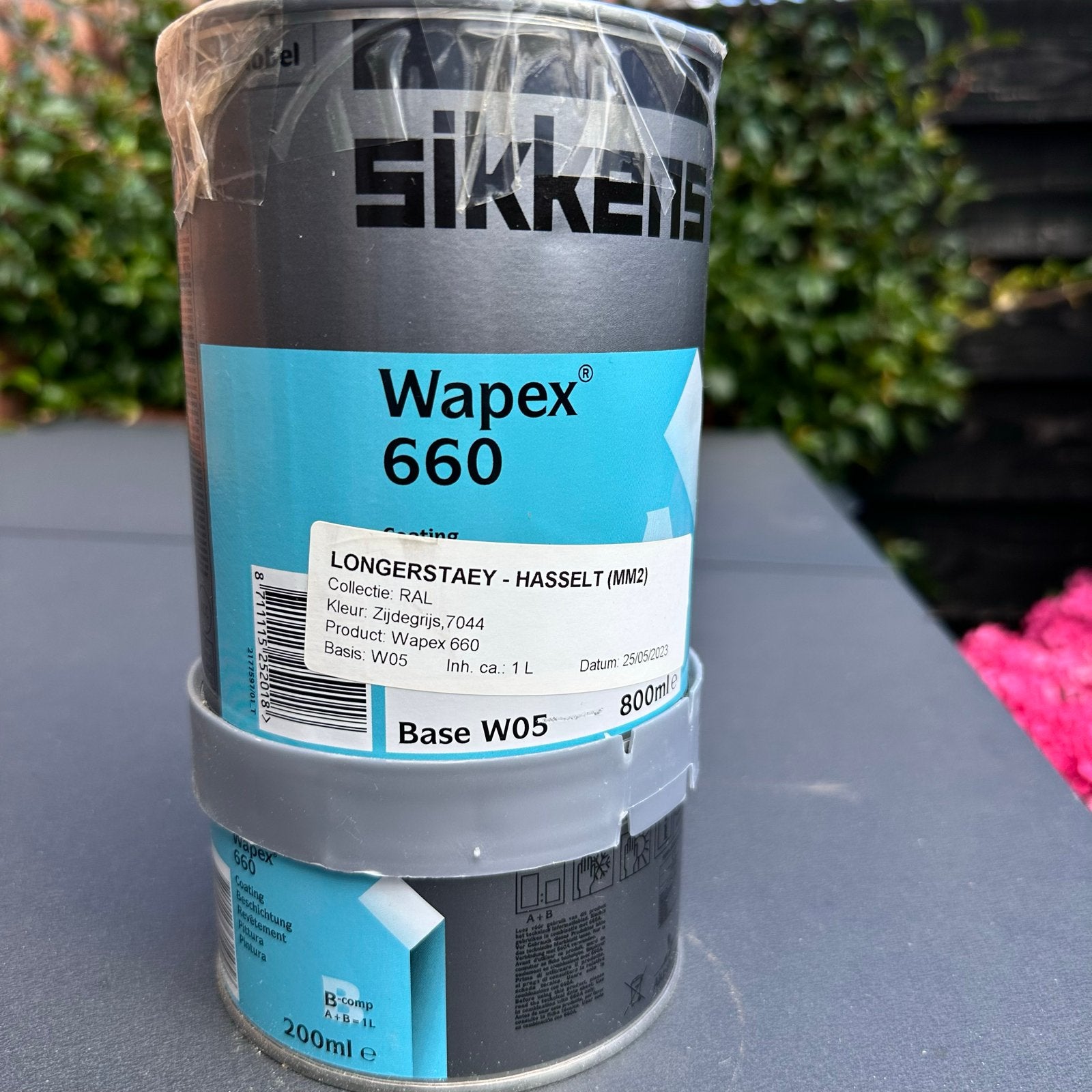 Sikkens Wapex 660 Zijdegrijs 7044 Verf 1L, Nieuw, Ophalen of Verzenden, Verf, Grijs