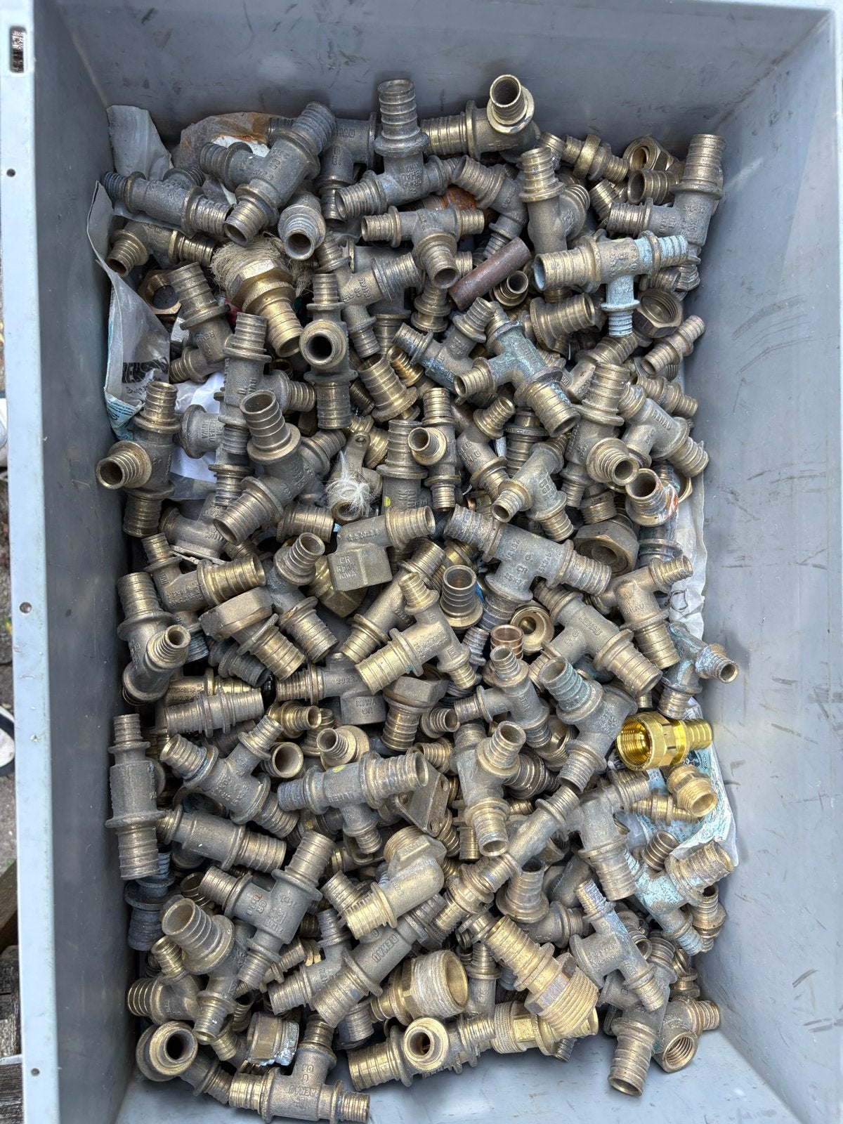 Rehau messing koppelingen 16, 20, 25 mm. Ruim 200 stuks!, Ophalen, Overige materialen, Gebruikt, Overige typen