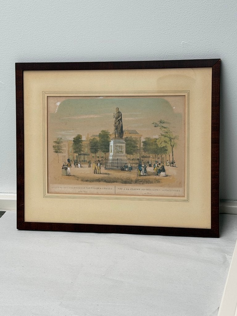 Prent "Standbeeld van Willem de Zwijger", Ophalen of Verzenden