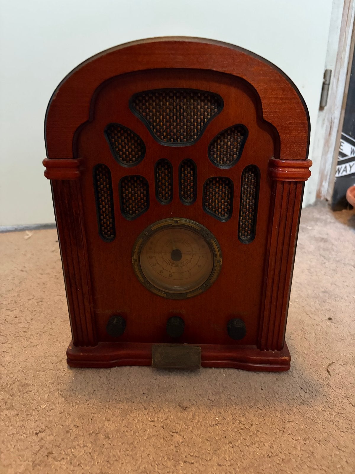 Vintage Stijl Radio - Houten Kast - Decoratief, Ophalen of Verzenden, Gebruikt, Radio