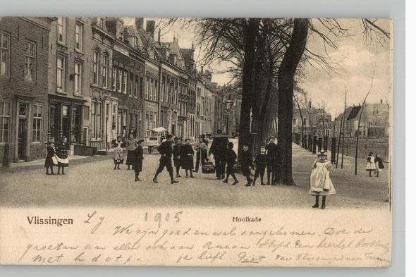 Vlissingen Hooikade  veel volk  Prachtkaart st 1904 3 zegels