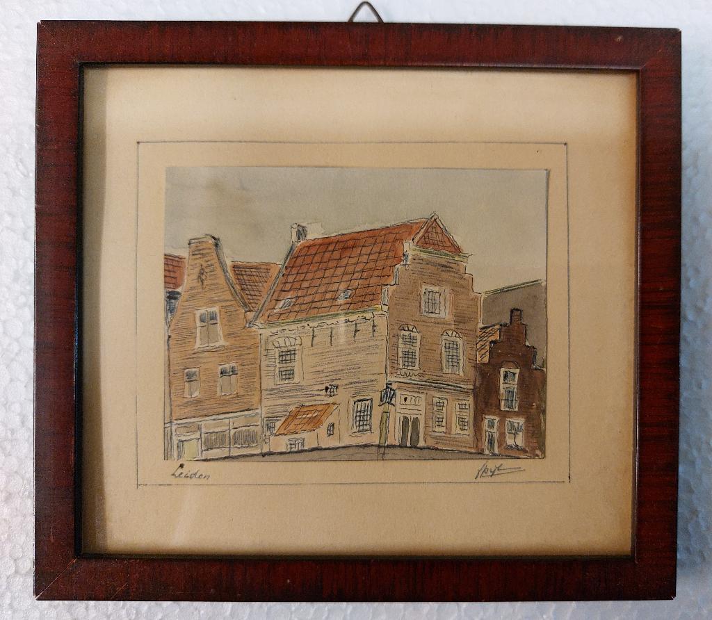 Aquarel Leiden Groenhazengracht F.Pijl / Pijlman ??, Verzenden