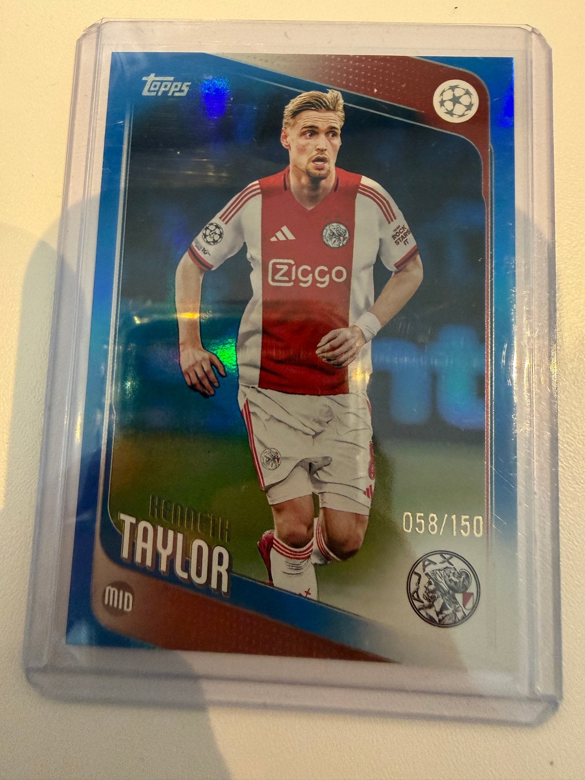 Kenneth Taylor Ajax Topps Kaart Genummerd 058/150 Nieuwstaat, Hobby en Vrije tijd, Stickers en Plaatjes, Nieuw, Plaatje, Ophalen of Verzenden