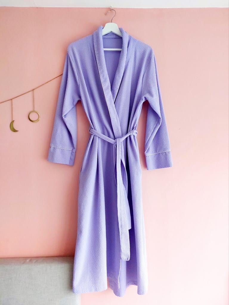 Bijzondere vintage lila ochtendjas/peignoir maat XL, Onbekend, Ophalen of Verzenden, Zo goed als nieuw, Maat 42/44 (L)