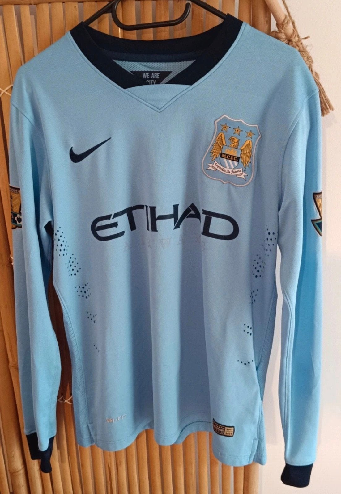 2014 Manchester City prachtig longsleeve shirt medium, Ophalen of Verzenden, Zo goed als nieuw, Voetbal, Maat 48/50 (M)