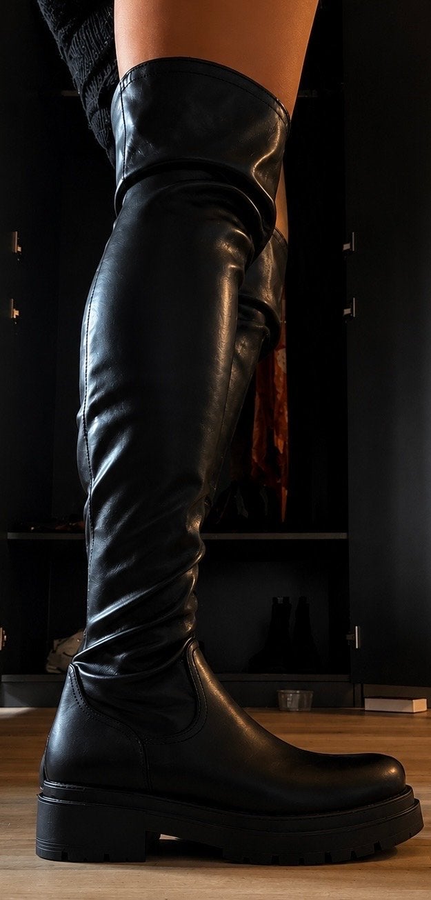 Graceland overknee laarzen maat 40, Kleding | Dames, Schoenen, Verzenden, Zo goed als nieuw, Zwart, Hoge laarzen