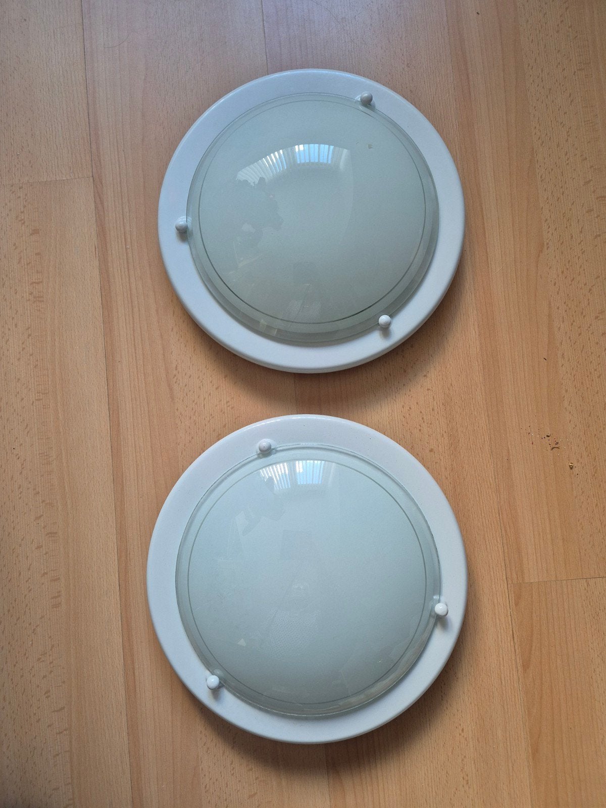 Plafondlamp Massive met LED-verlichting, 30 cm doorsnee, Gebruikt, Inclusief lichtbron, Ophalen of Verzenden, Wit