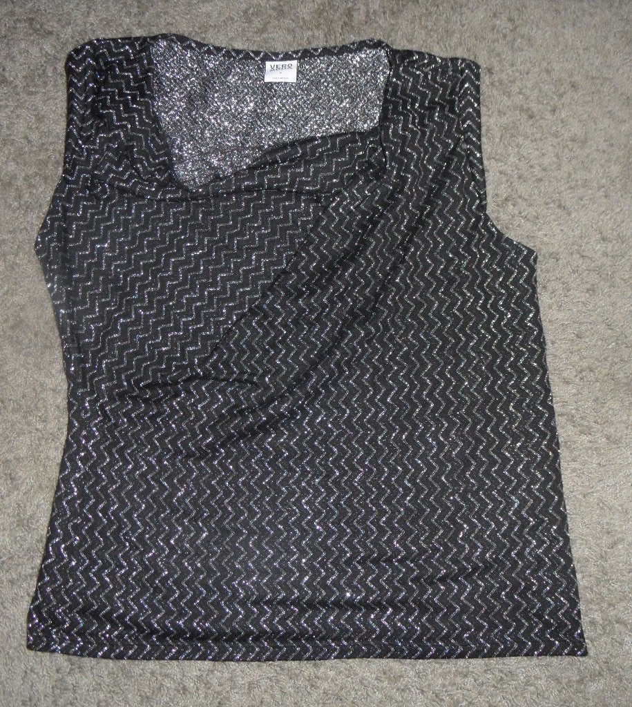 Leuk zwart/grijs damesshirt, mouwloos, Vero Moda, maat M, Maat 38/40 (M), Vero Moda, Zwart, Ophalen of Verzenden