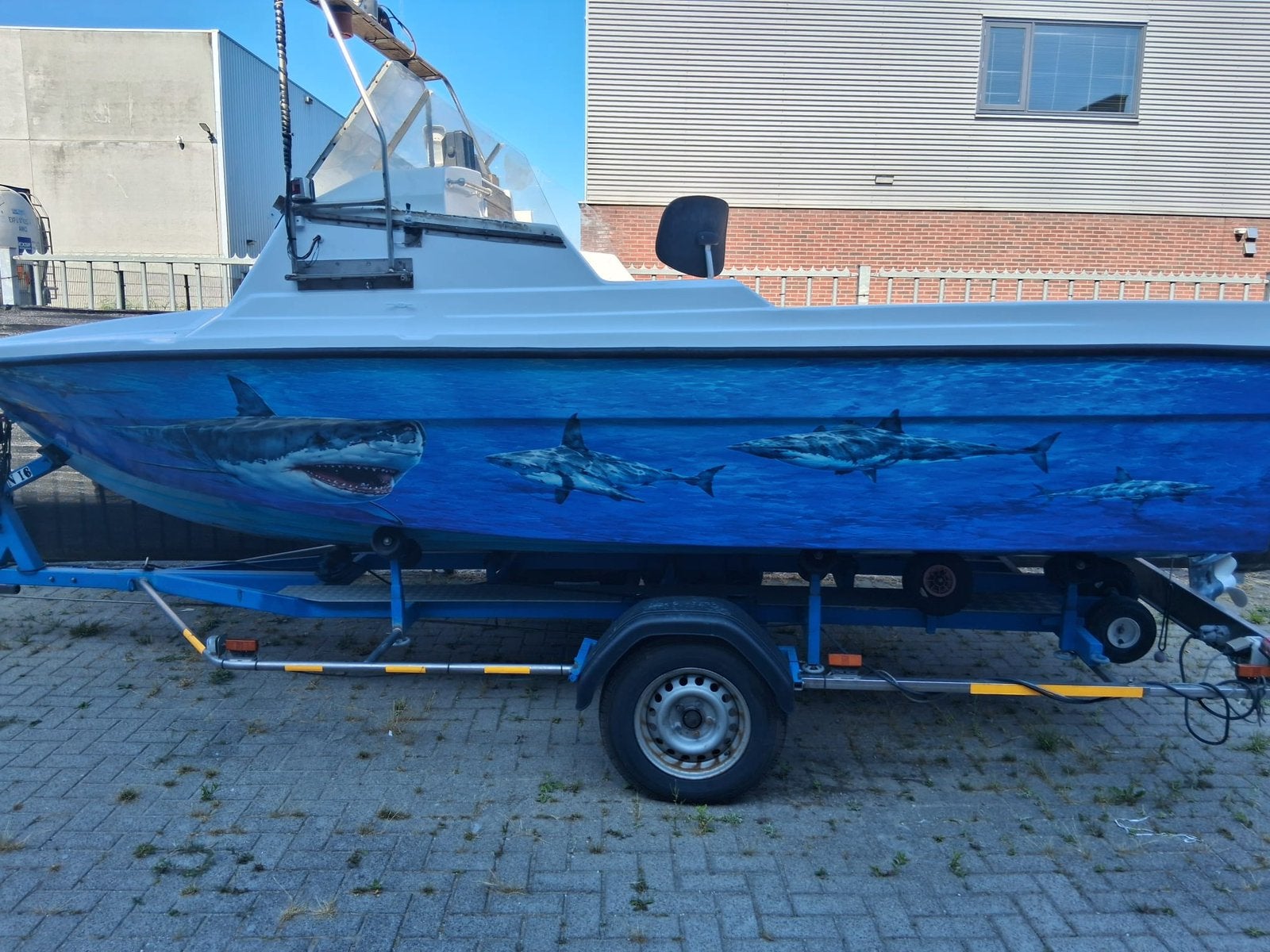 Te koop visboot orka 5,35 meter inruil mogelijk, Watersport en Boten, Vis- en Consoleboten, Ophalen, Zo goed als nieuw, Elektrische start