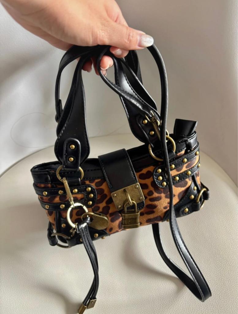 Tas luipaard crossbody y2k style, Sieraden, Tassen en Uiterlijk, Tassen | Damestassen, Verzenden, Zo goed als nieuw, Schoudertasje