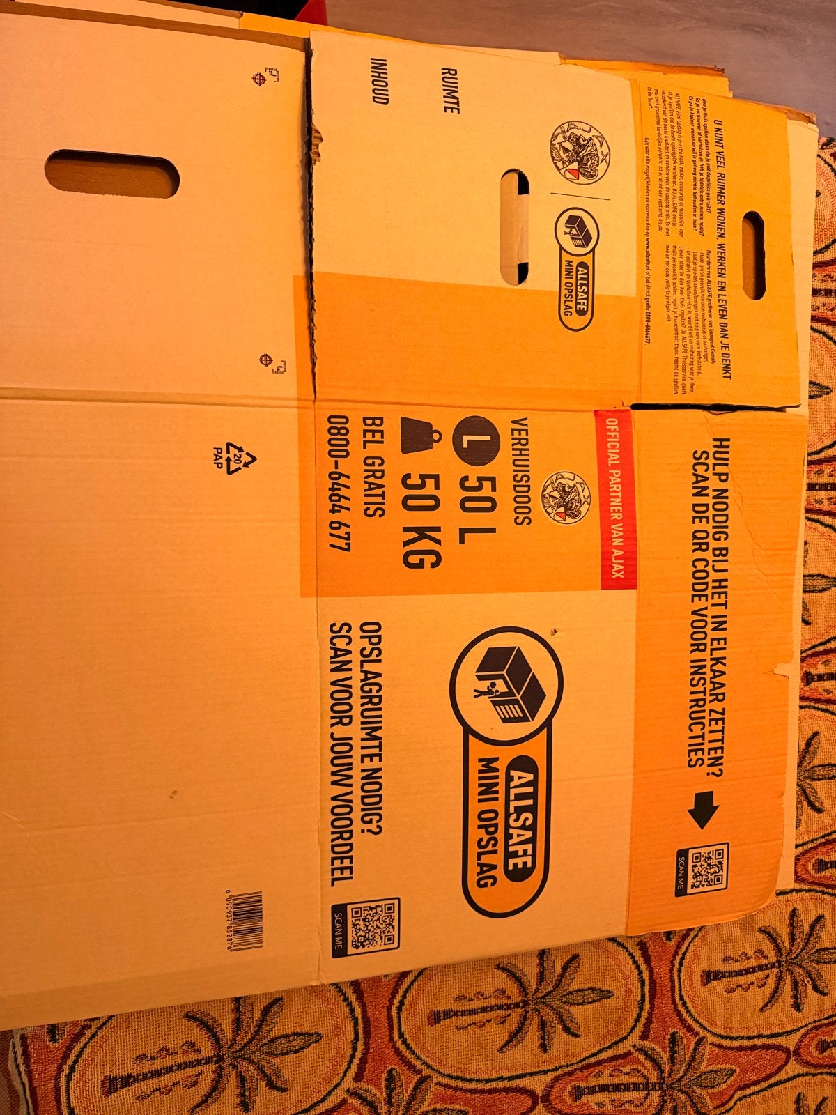 10x Allsafe Verhuisdozen 50L - Zo goed als nieuw, Ophalen of Verzenden, Zo goed als nieuw, Overige materialen