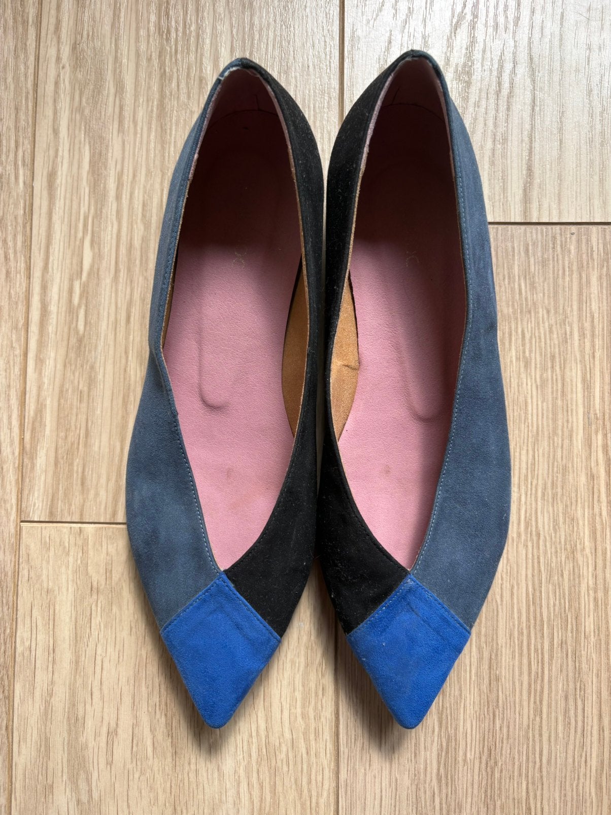 Momoc ballerina’s zwart en blauw - maat 39, Blauw, Gedragen, Ballerina's, Ophalen of Verzenden