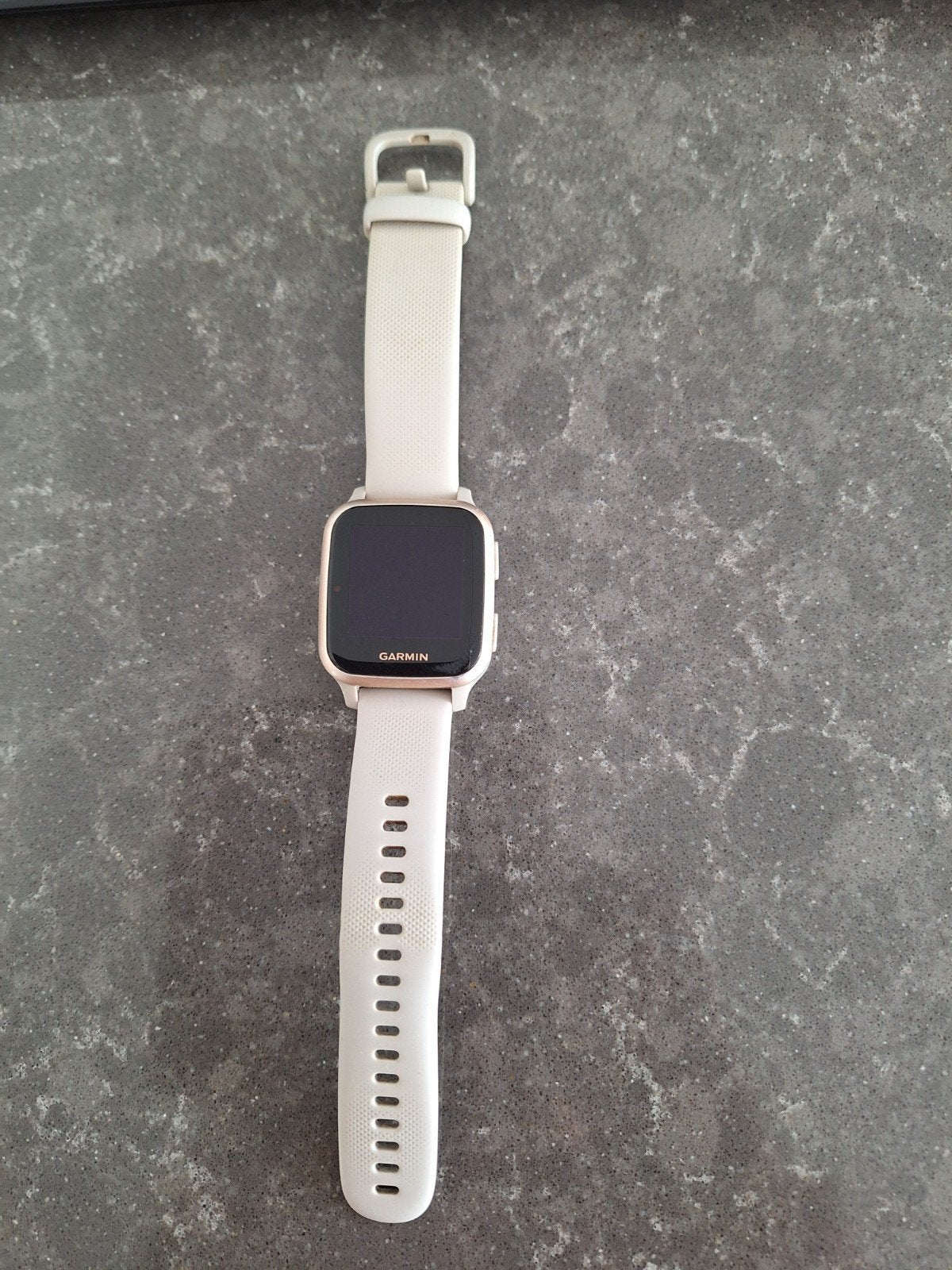 Garmin Venu Sq - Lichtgoud met witte band, Gebruikt, Garmin, Ophalen of Verzenden, Waterdicht