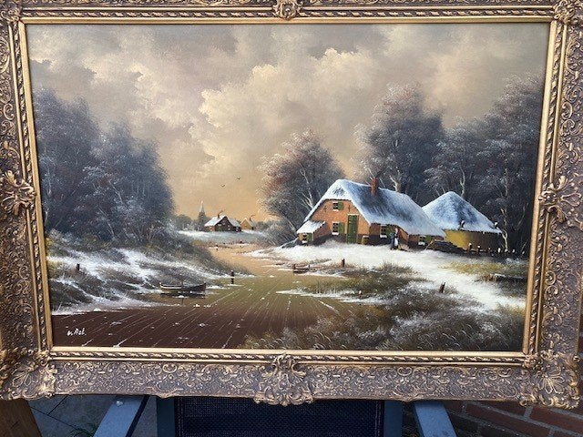 Schilderij van Ast, Ophalen, Doek, Origineel werk, Landschap