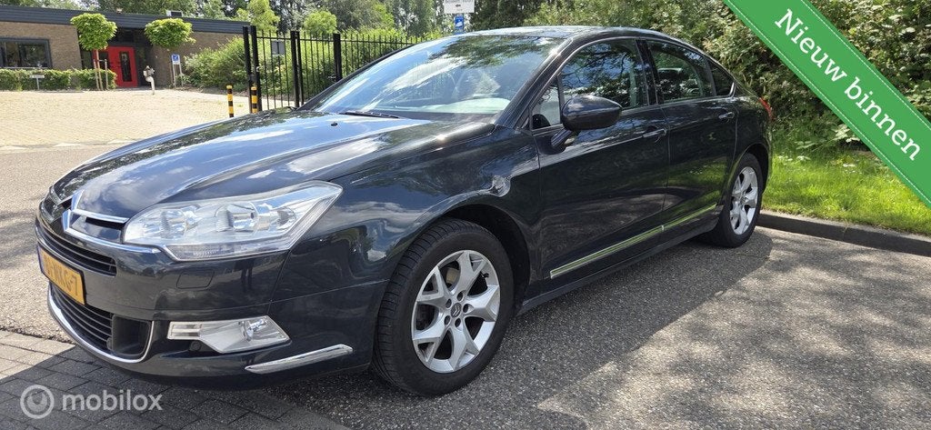 Citroen C5 1.6 THP 156pk/6bak/leder stof/navi/trekh/pdc v+a., Auto's, Citroën, Voorwielaandrijving, Euro 5, Gebruikt, Zwart