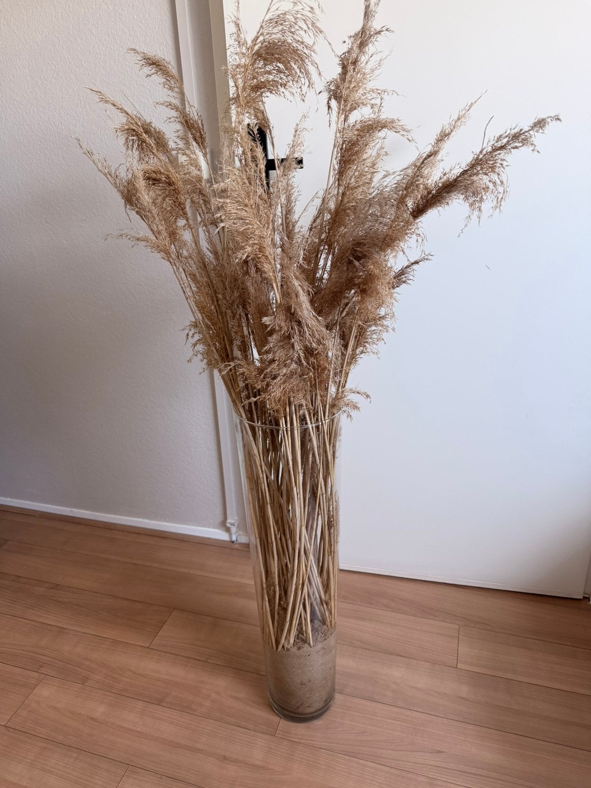 Grote vaas met gedroogde grassen - Bruiloft deco, Ophalen, Zo goed als nieuw
