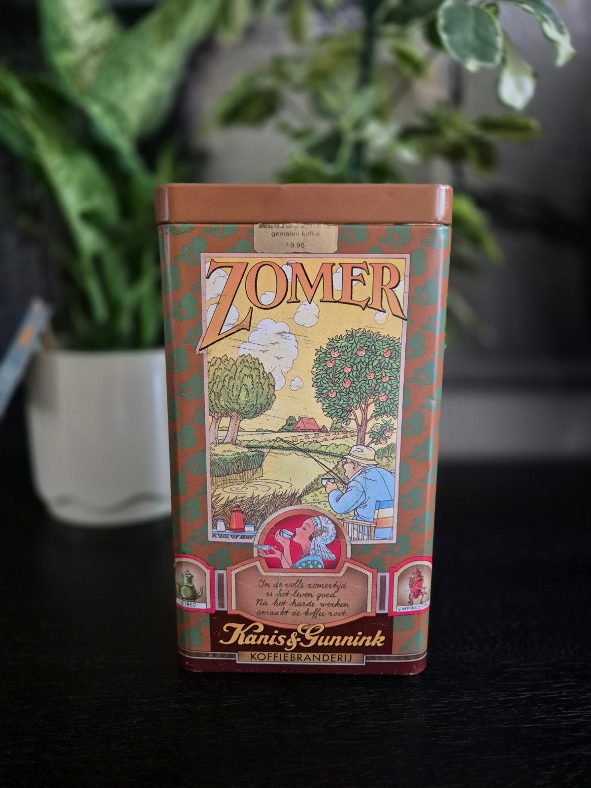 Vintage Kanis & Gunnink koffieblik 'Vier Jaargetijden', Ophalen of Verzenden, Gebruikt, Parfumfles