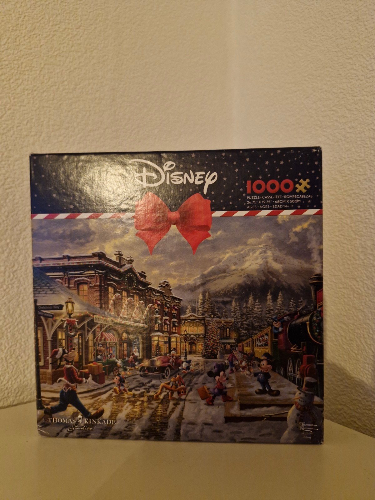 Ceaco Disney Kerstpuzzel 1000 stukjes - Thomas Kinkade, Ophalen of Verzenden, 500 t/m 1500 stukjes, Zo goed als nieuw, Legpuzzel
