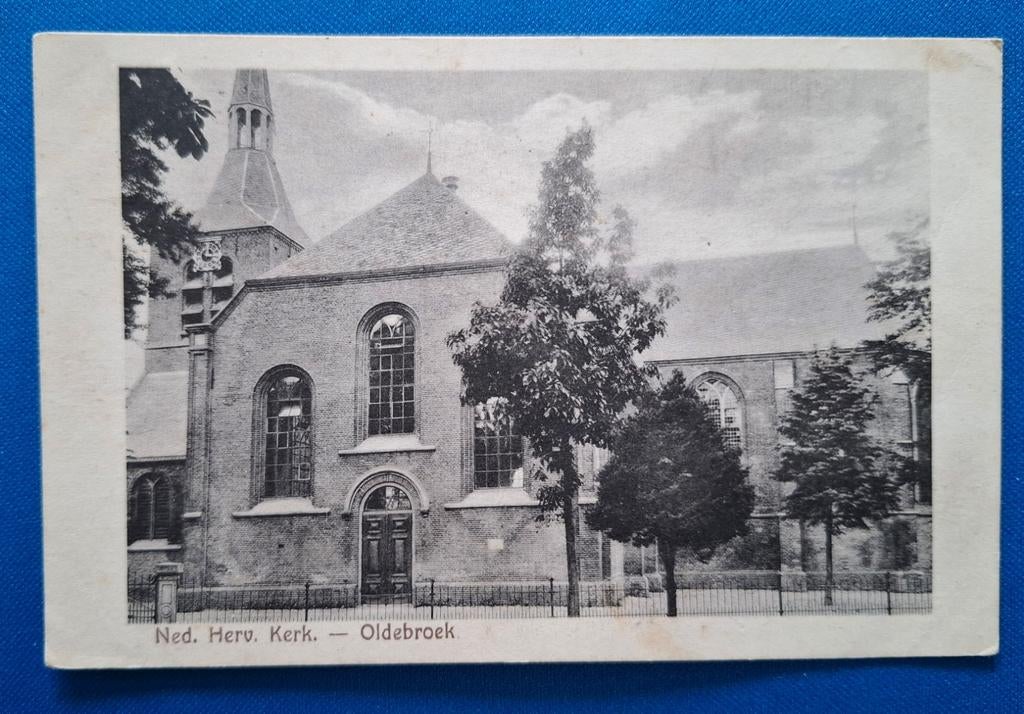 Ansichtkaart Oldebroek Ned. Herv. Kerk 1928, Verzamelen, Ansichtkaarten | Nederland, Ophalen of Verzenden, 1920 tot 1940, Gelopen