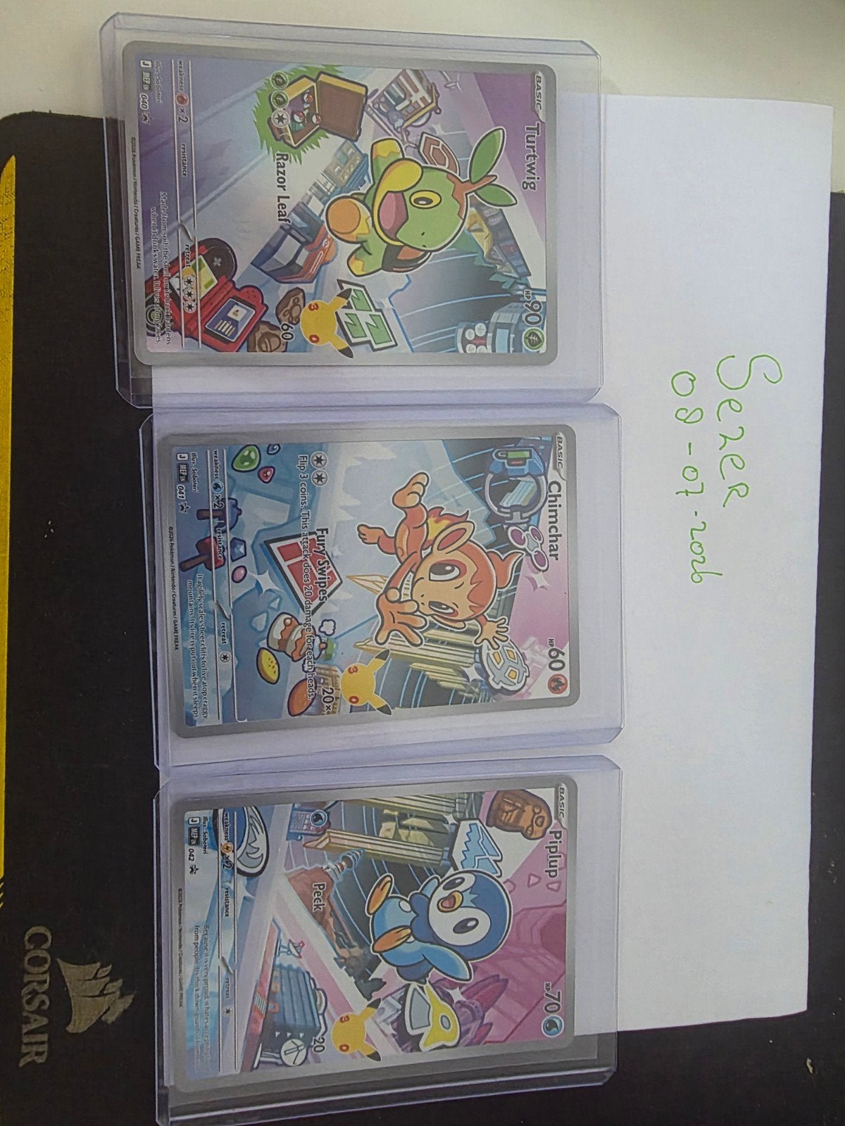 Pokemon Kaarten First Partner Turtwig Chimchar Piplup, Ophalen of Verzenden, Zo goed als nieuw, Meerdere kaarten, Foil