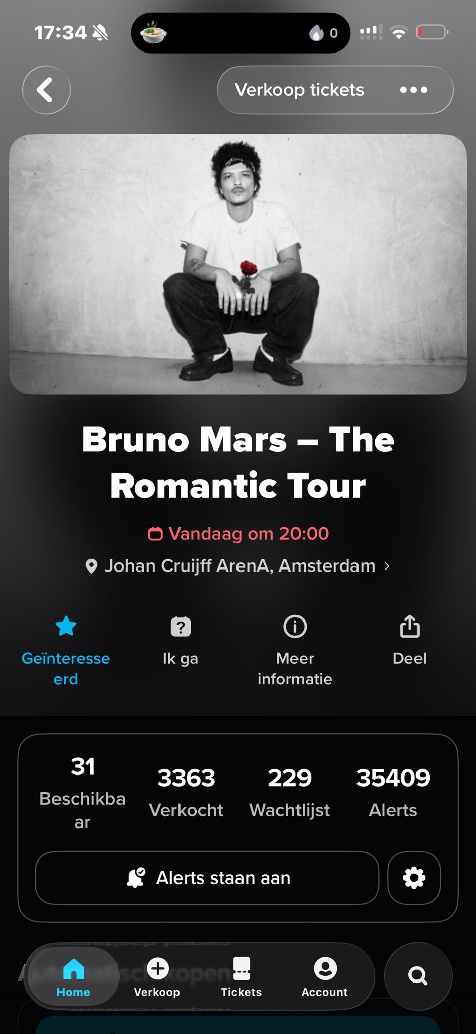 OPZOEK NAAR 2 STAANPLAATSEN (voor vanavond), Tickets en Kaartjes, Twee personen