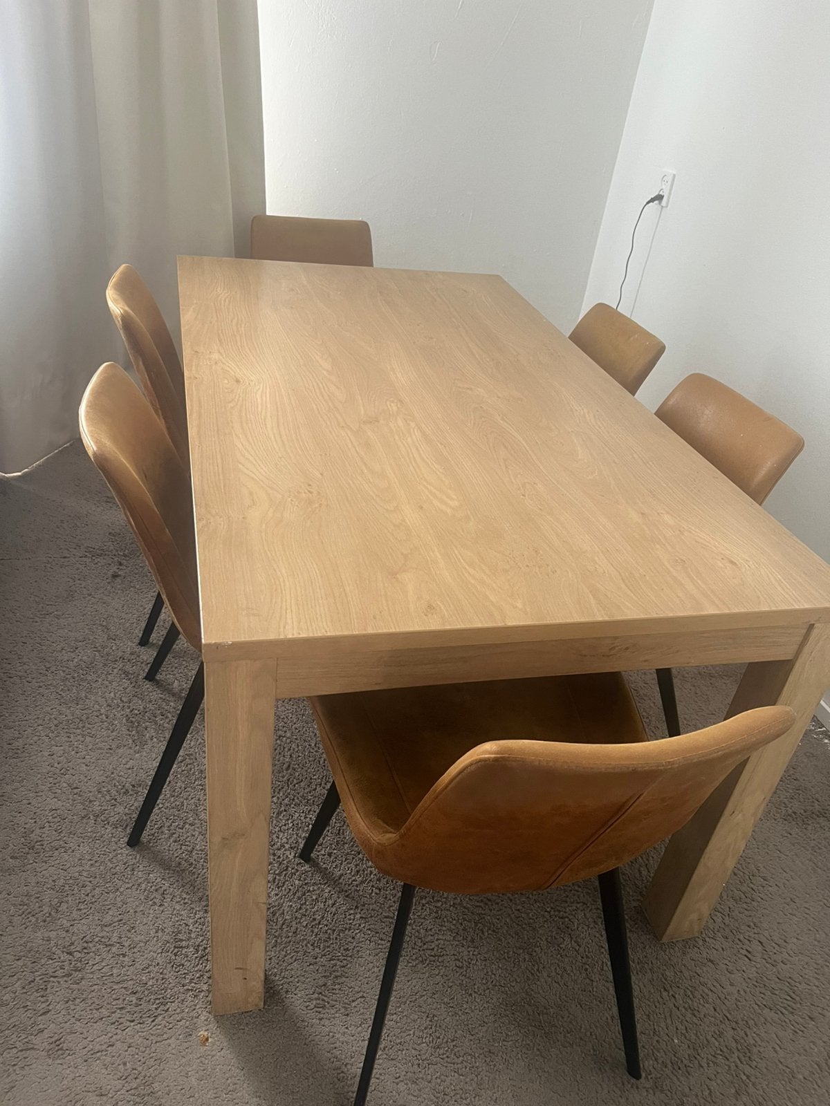 6 stoelen, Huis en Inrichting, Tafels | Eettafels, Ophalen, Zo goed als nieuw, Rechthoekig, 50 tot 100 cm