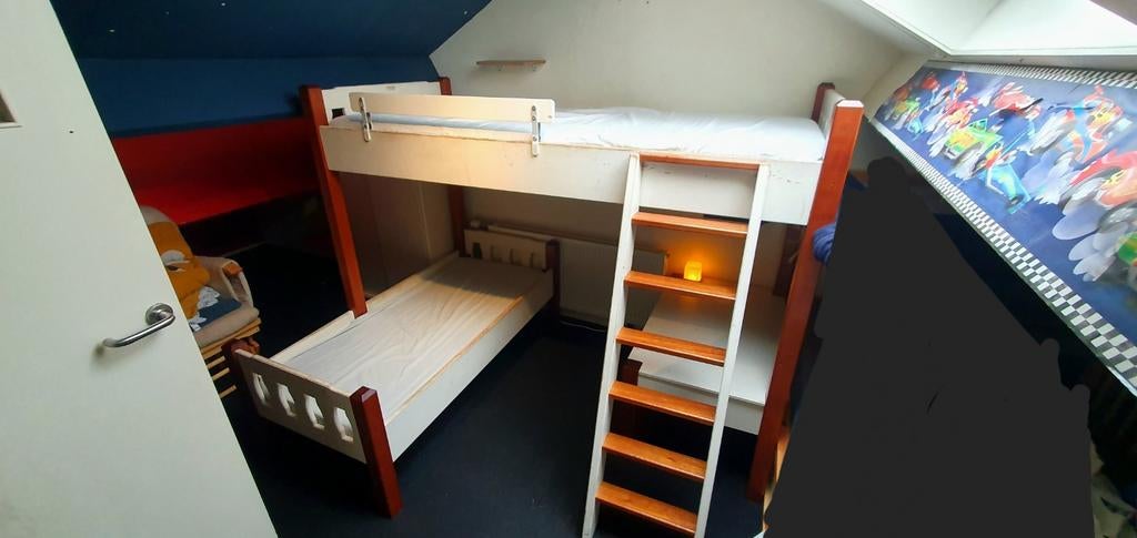 Stapelbed, makkelijk in en uit elkaar te halen, Huis en Inrichting, Slaapkamer | Stapelbedden en Hoogslapers, Gebruikt, Stapelbed