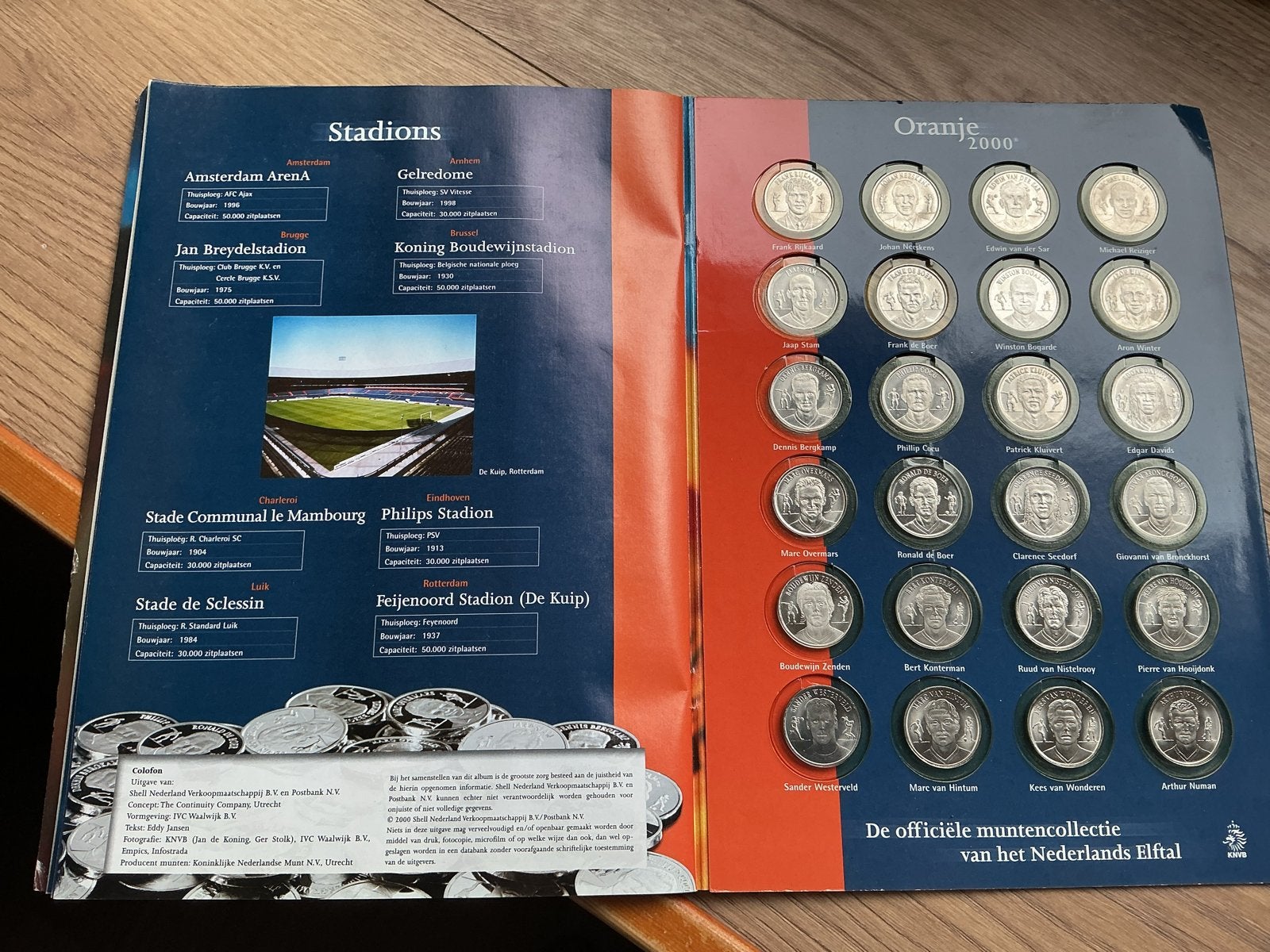 Oranje 2000: Officiële Muntencollectie Nederlands Elftal, Postzegels en Munten, Ophalen, Verzamelmap