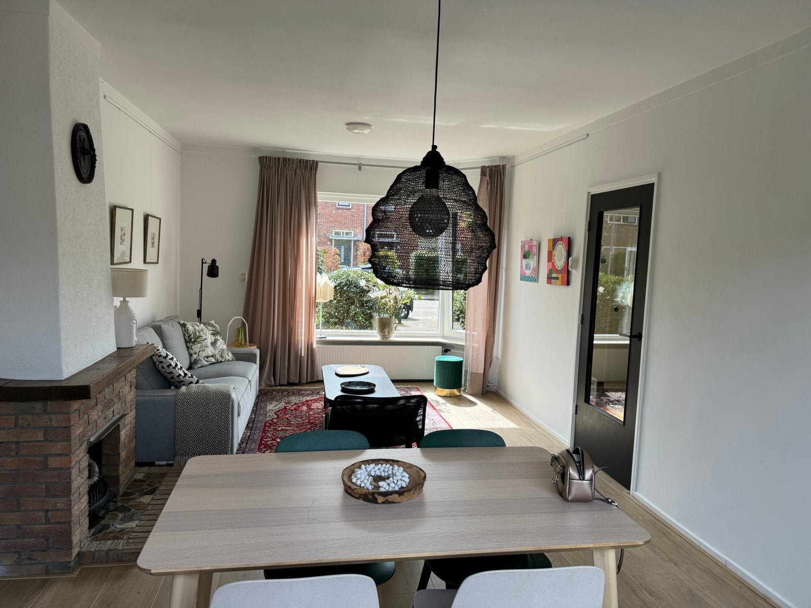 Eettafel met 4 stoelen (IKEA Lisabo en Odger), Huis en Inrichting, Ophalen, Gebruikt, 4 tot 6 stoelen