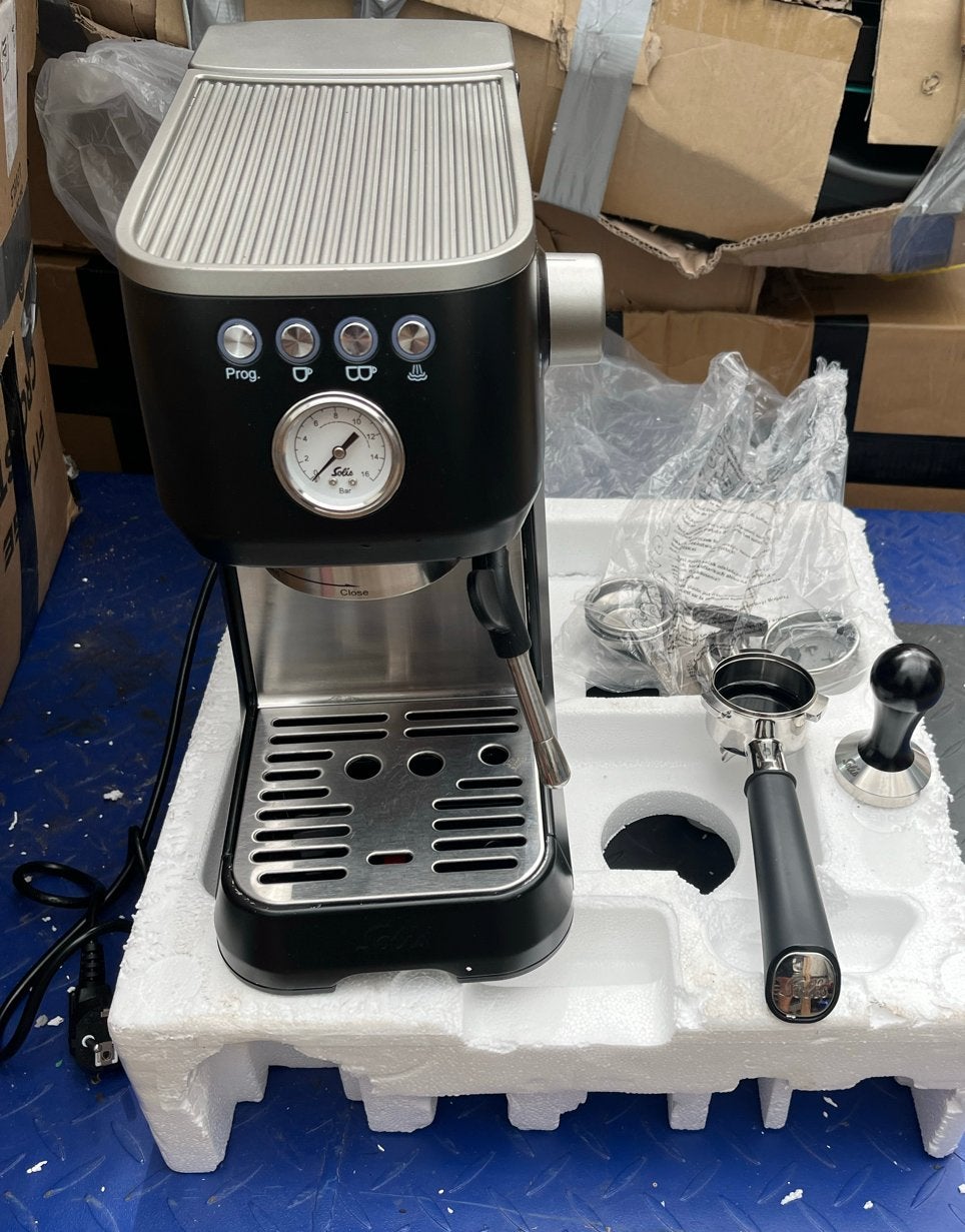Solis Barista Perfetta Plus Espressomachine, Espresso apparaat, Gemalen koffie, Zo goed als nieuw, 1 kopje