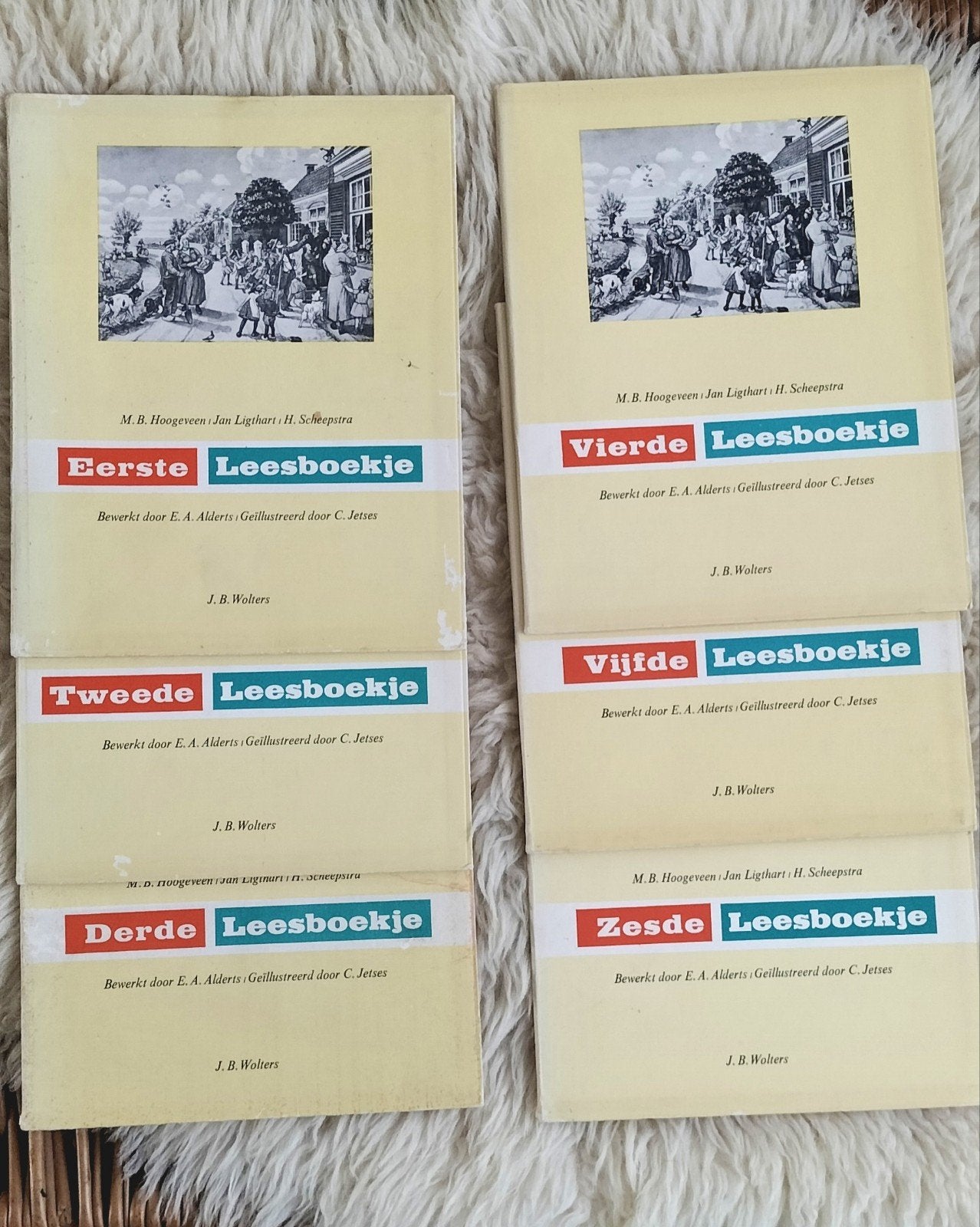 Complete set Ligthart Leesboekjes (1e t/m 6e) - Vintage, Gelezen, Niet van toepassing, Ophalen of Verzenden, M.B. Hoogeveen, Jan Ligthart, H. Scheepstra