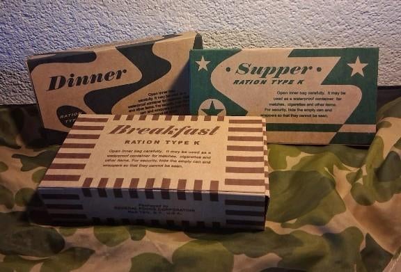 WW2 SET K-RATION Repro - Ontbijt, Lunch, Diner, Ophalen of Verzenden, Landmacht, Amerika, Overige typen