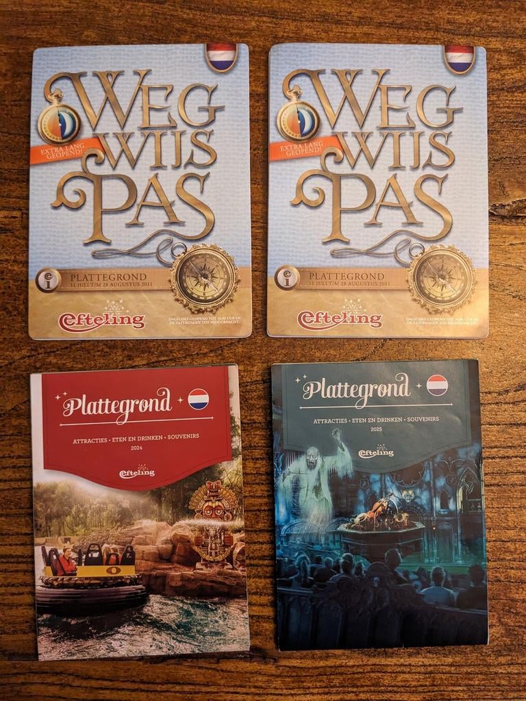 Efteling plattegronden en Wegwijs Pas, Verzamelen, Efteling, Ophalen of Verzenden, Zo goed als nieuw, Overige typen