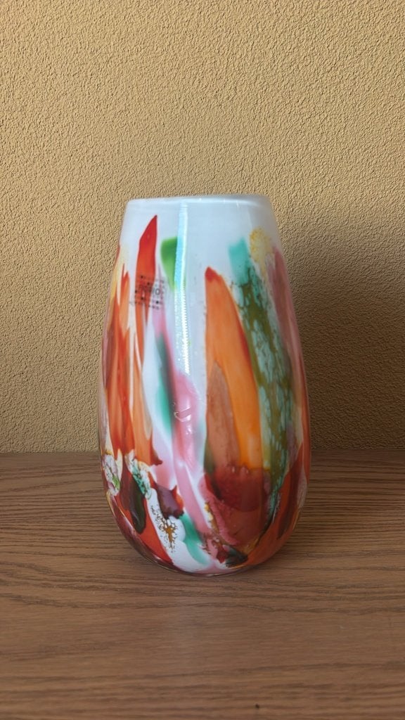 Fidrio Holland, Vaas, Handgemaakt en Mondgeblazen Glas, 21cm, Ophalen of Verzenden