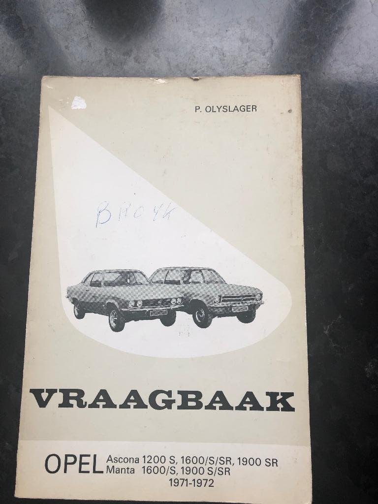 Vraagbaak Opel Ascona en Manta, 1971-1972, Ophalen of Verzenden