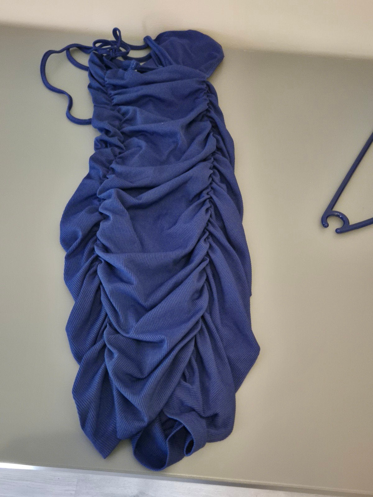 Shein ribbel jurkje maat S blauw, Blauw, Ophalen of Verzenden, Zo goed als nieuw, SHEIN
