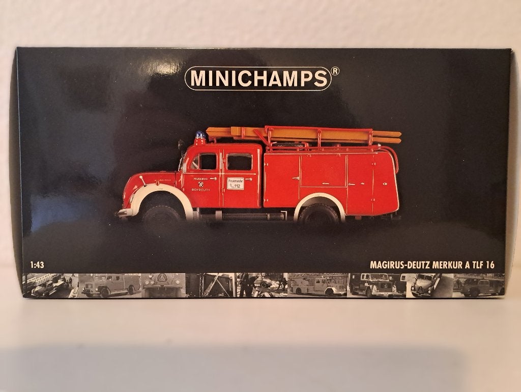 Minichamps - Magirus Deutz, Feuerwehr Bayreuth, Ophalen of Verzenden, Zo goed als nieuw, Bus of Vrachtwagen, MiniChamps