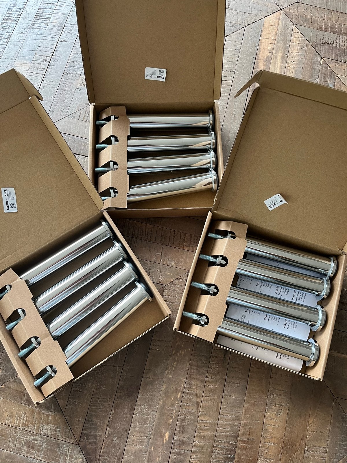 IKEA Söderhamn poten 3x 4 stuks (12 stuks totaal), Ophalen of Verzenden, Zo goed als nieuw, Zilver, Metaal