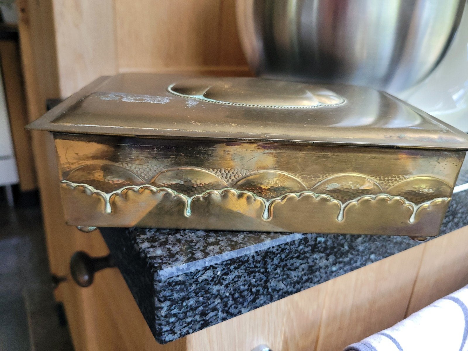 Authentiek Art Deco
sigaren kistje Humidor cederhout messing, Ophalen of Verzenden